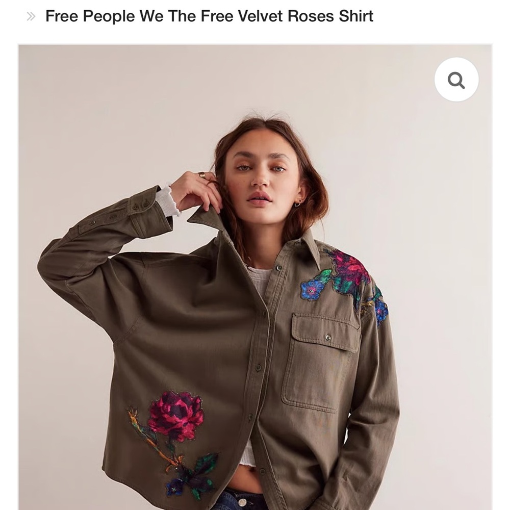 Free People. We The Free velvet green army combo NWT medium